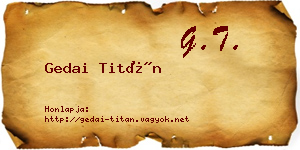 Gedai Titán névjegykártya